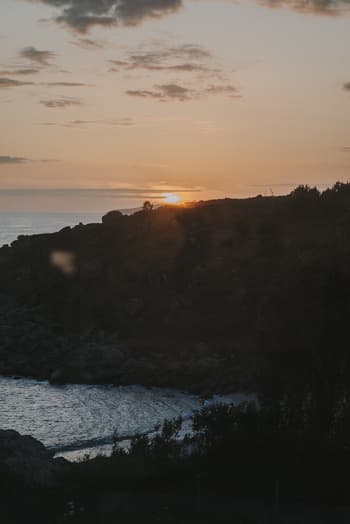 Sunset over the Ibiza coastline